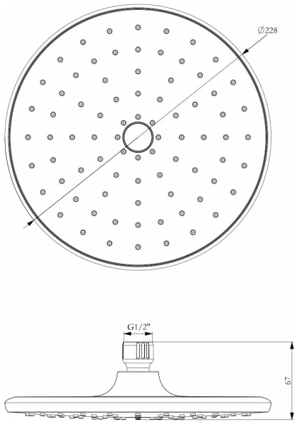 Лейка для верхнего душа Lemark, 1-функциональная (LM8130C)